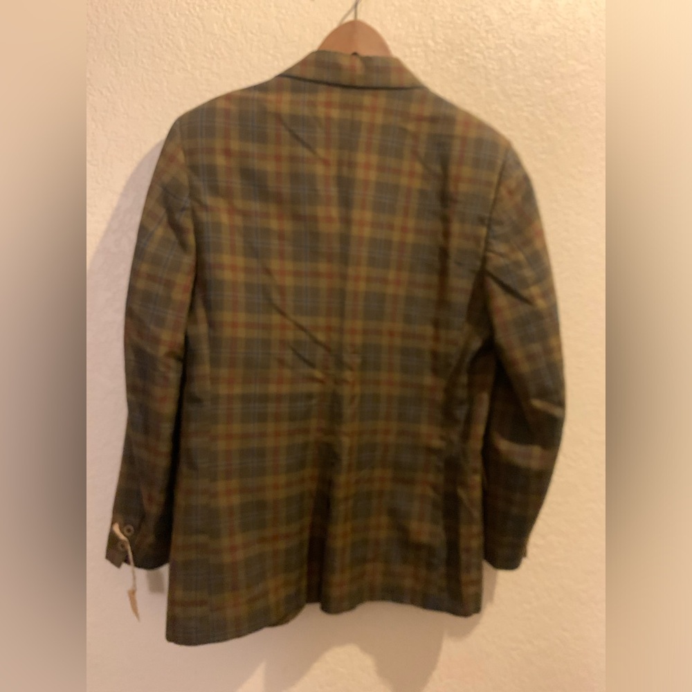 Towncraft Men's Plaid Blazer - Olive and Brown - Picture 2 of 5